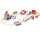 Set trenulet cu baterie Circuit Railway Green Police Station, din lemn cu 80 de piese